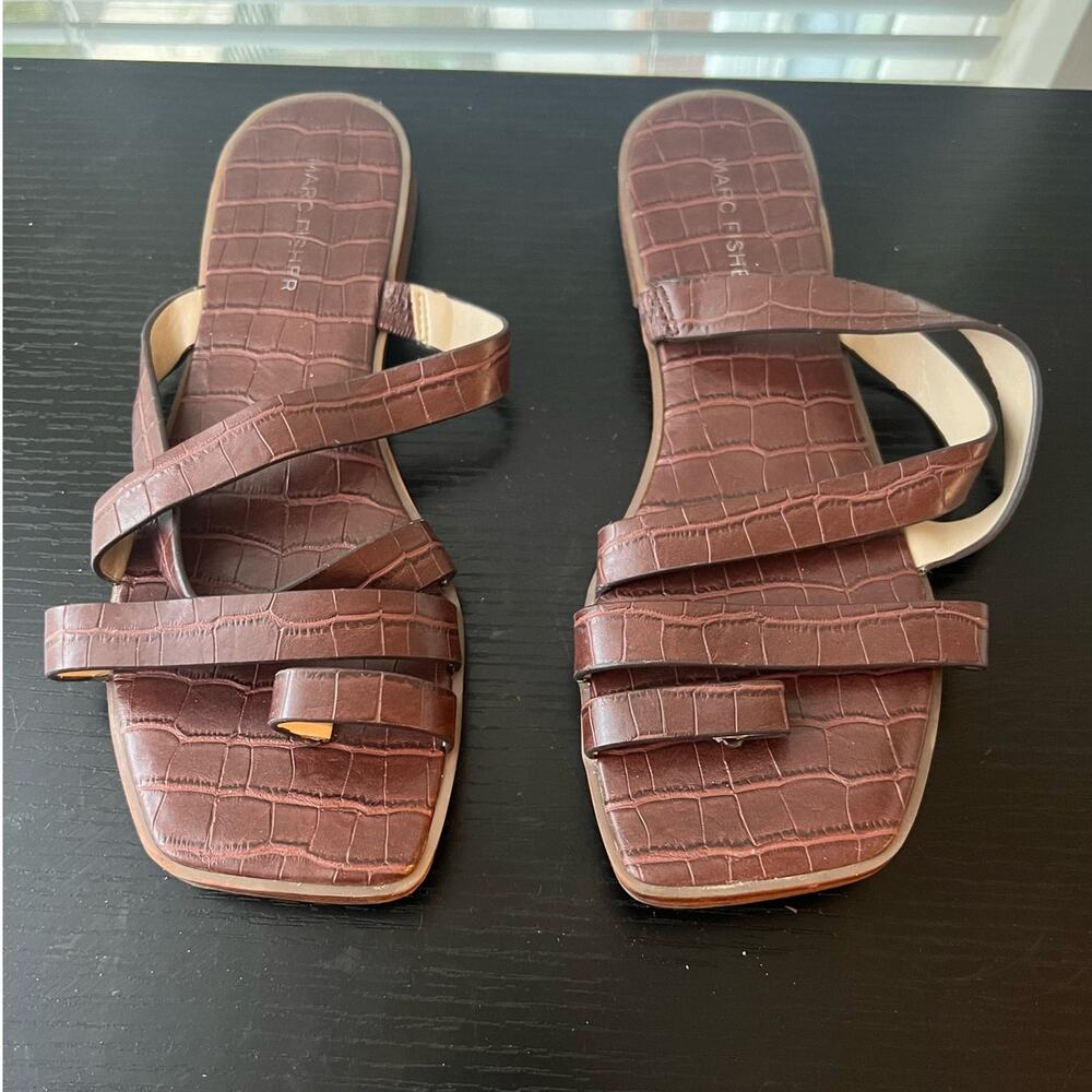 Brown sandals by Marc Fisher